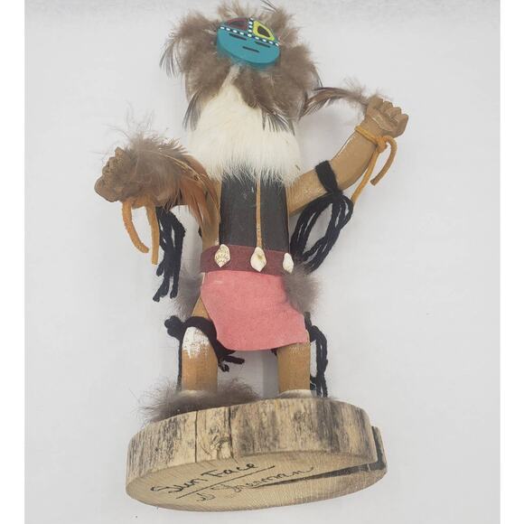 Vintage Kachina Doll Masked Sun Face Signed Sherman Handcrafted 11" Tall - Picture 3 of 11
